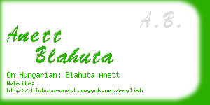 anett blahuta business card